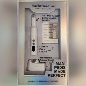 Nail Reformation Cordless Nail File High Speed W/ 6 Tips Charging Stand & Case